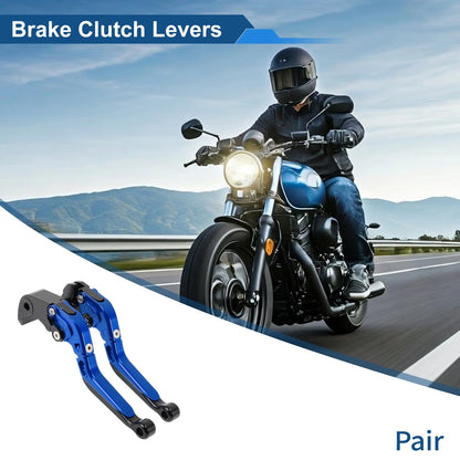Brake Clutch Levers for Suzuki GSXR600 (2006–2025) Blue Handle Black End 1 Pair