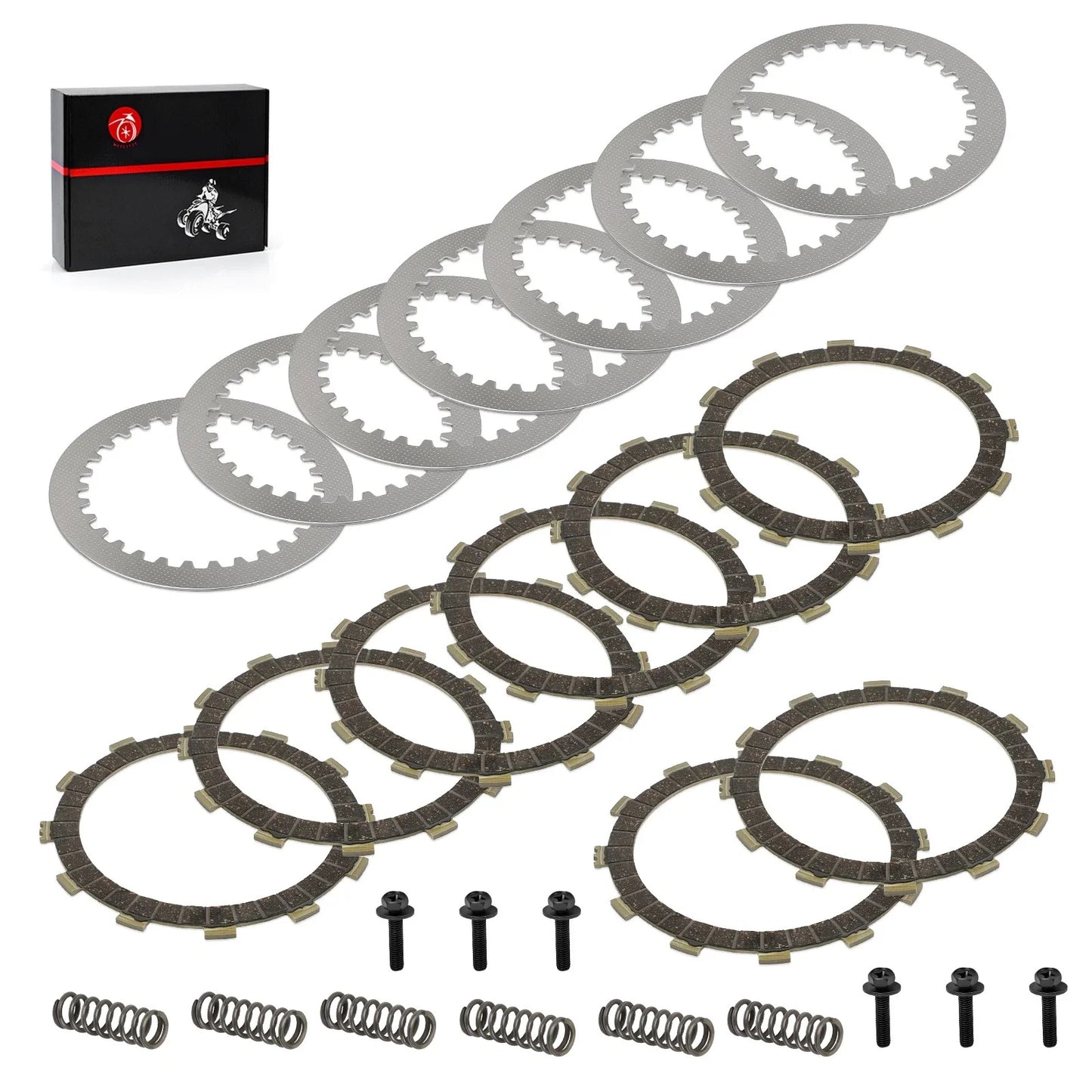 Clutch Friction Steel Plates w Spring Bolt for Yamaha YZ250 (2002–2024)