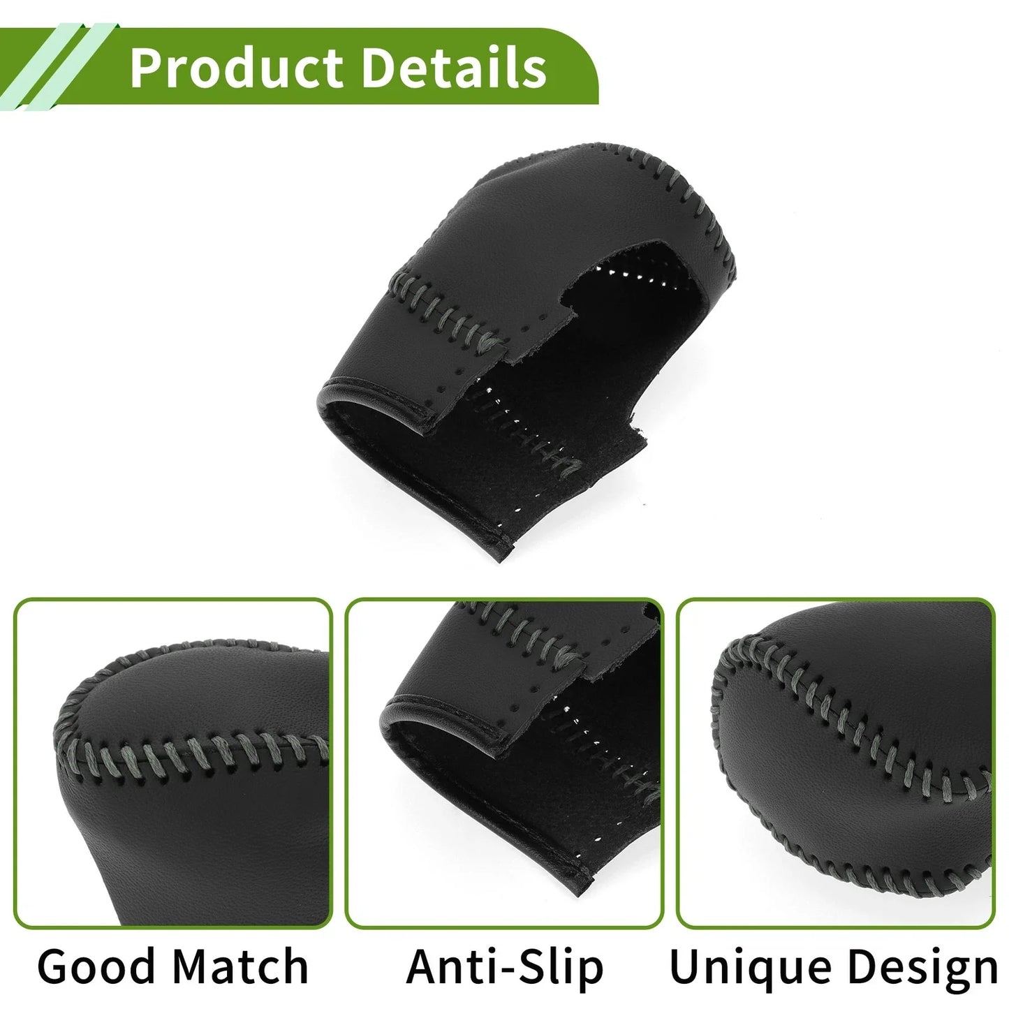 Car Gear Shift Knob Cover 1 x Black Grey Faux Leather for Honda Civic (2022-2024)