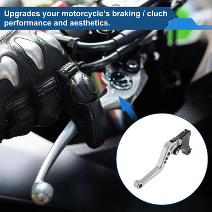 Short Brake Clutch Levers for BMW F650GS (2008–2012) - Silver Tone, 1 Pair