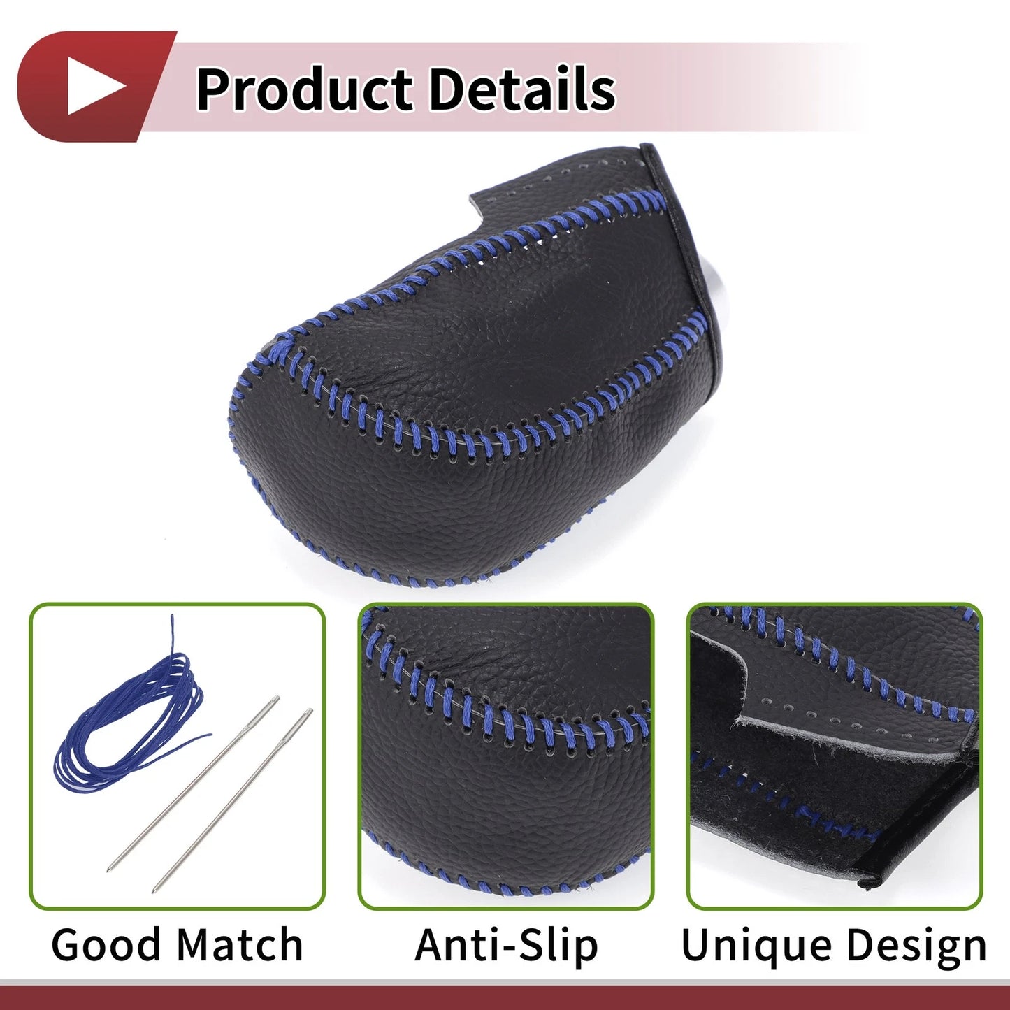 1 Pc Gear Shift Knob Cover for Subaru Forester (2014-2017) Pebbled Black Blue