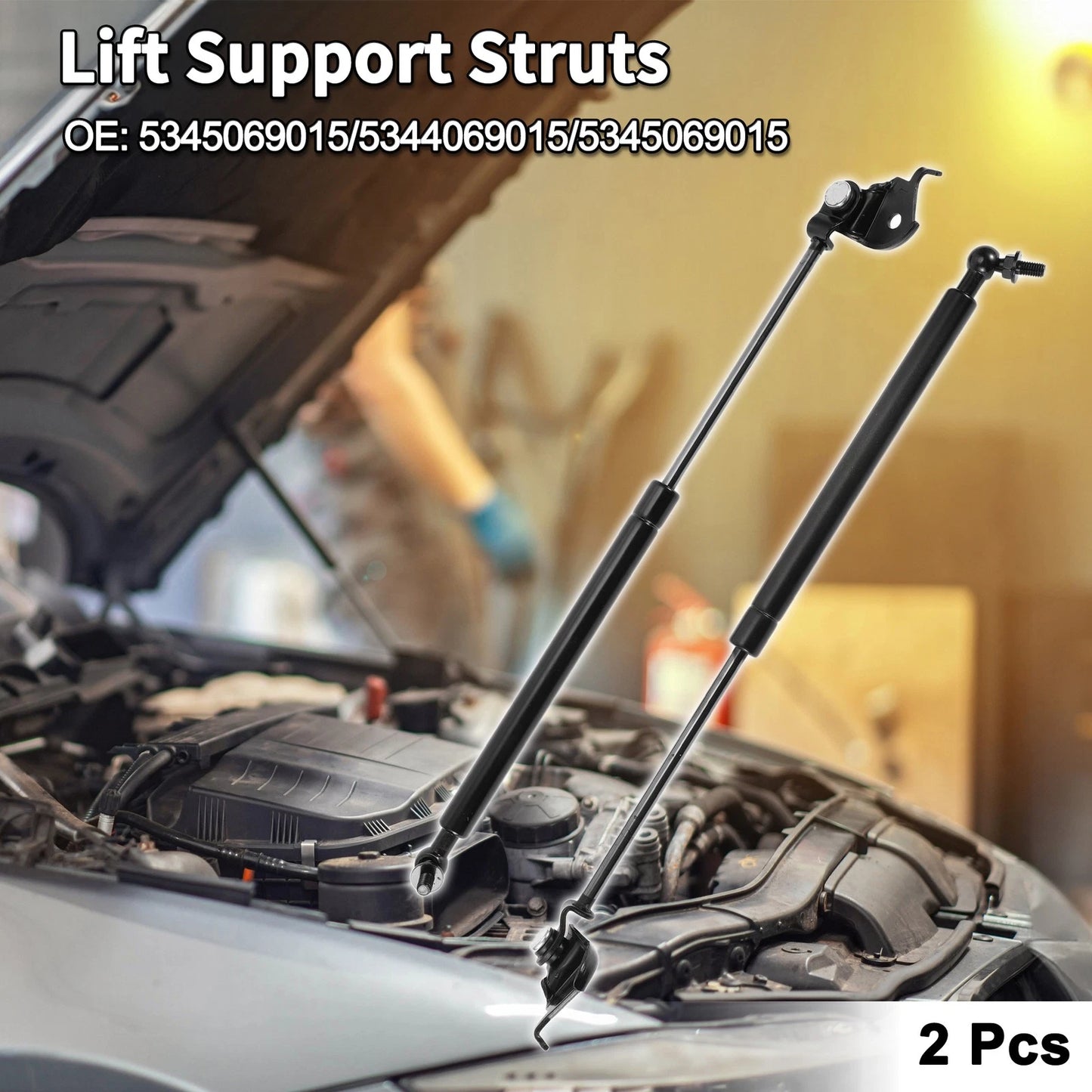 Front Hood Lift Supports Struts 2X No.5345069015 for Toyota Land Cruiser (1990–1997)