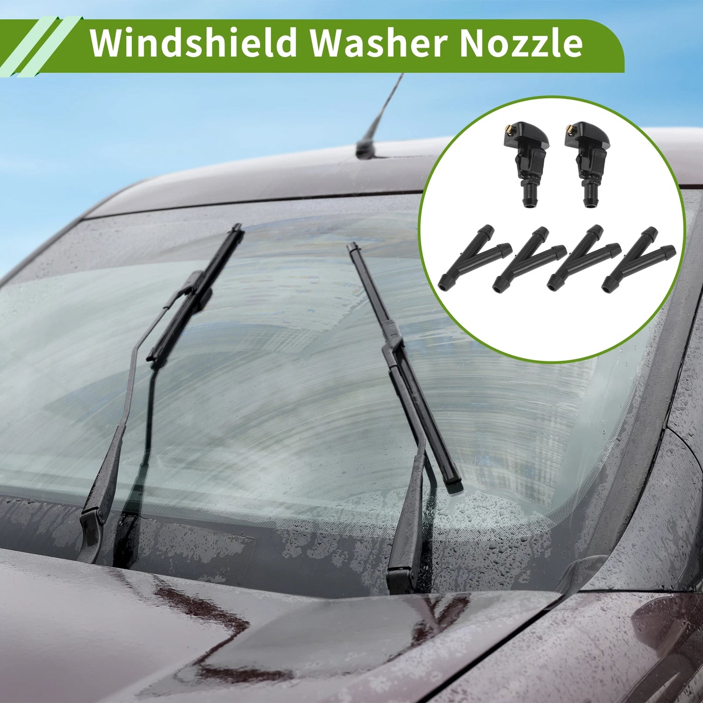 Windshield Washer Nozzle with Hose Connector for Ford (No. 3W7Z17603AA)