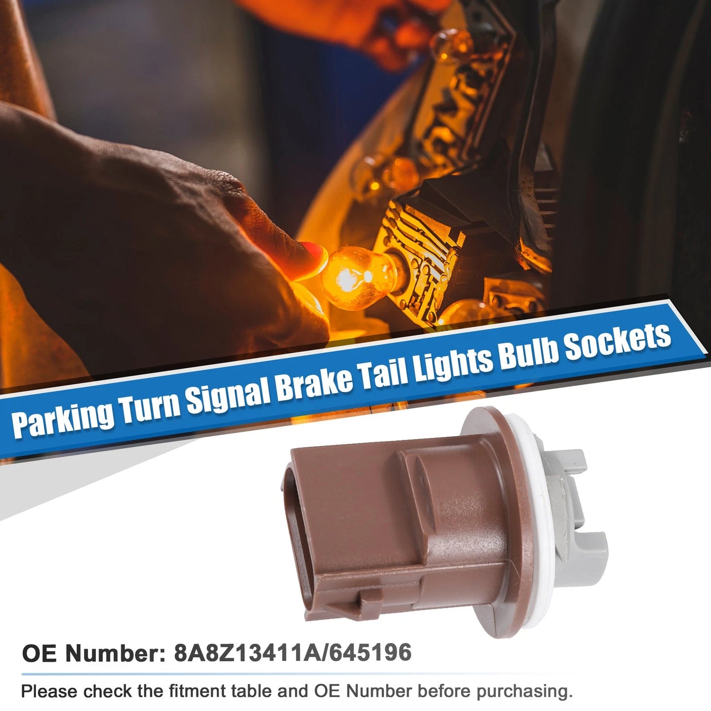 2X Parking Turn Signal Brake Tail Light Bulb Socket Gray for Ford F-150 F-250 (1997–2003)