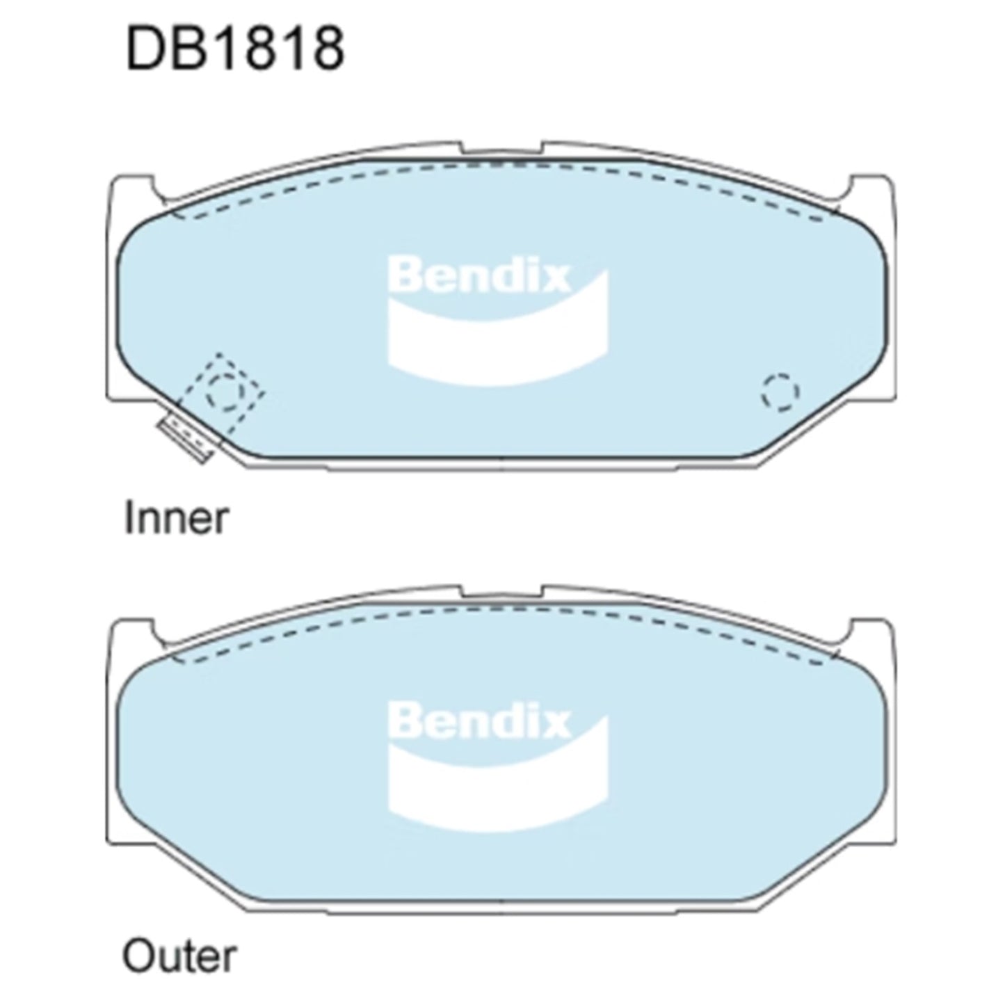 Set of 4 Bendix Front Disc Brake Pads for Suzuki Swift (2005–2011)