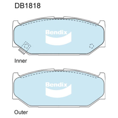 Set of 4 Bendix Front Disc Brake Pads for Suzuki Swift (2005–2011)