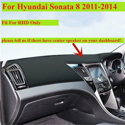 RHD Leather Dashboard Cover Dash Protector Mat for Hyundai Sonata (2011–2014)