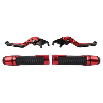 Red Extendable Brake Clutch Levers Grips Set for BMW R1200GS (2004-2012)