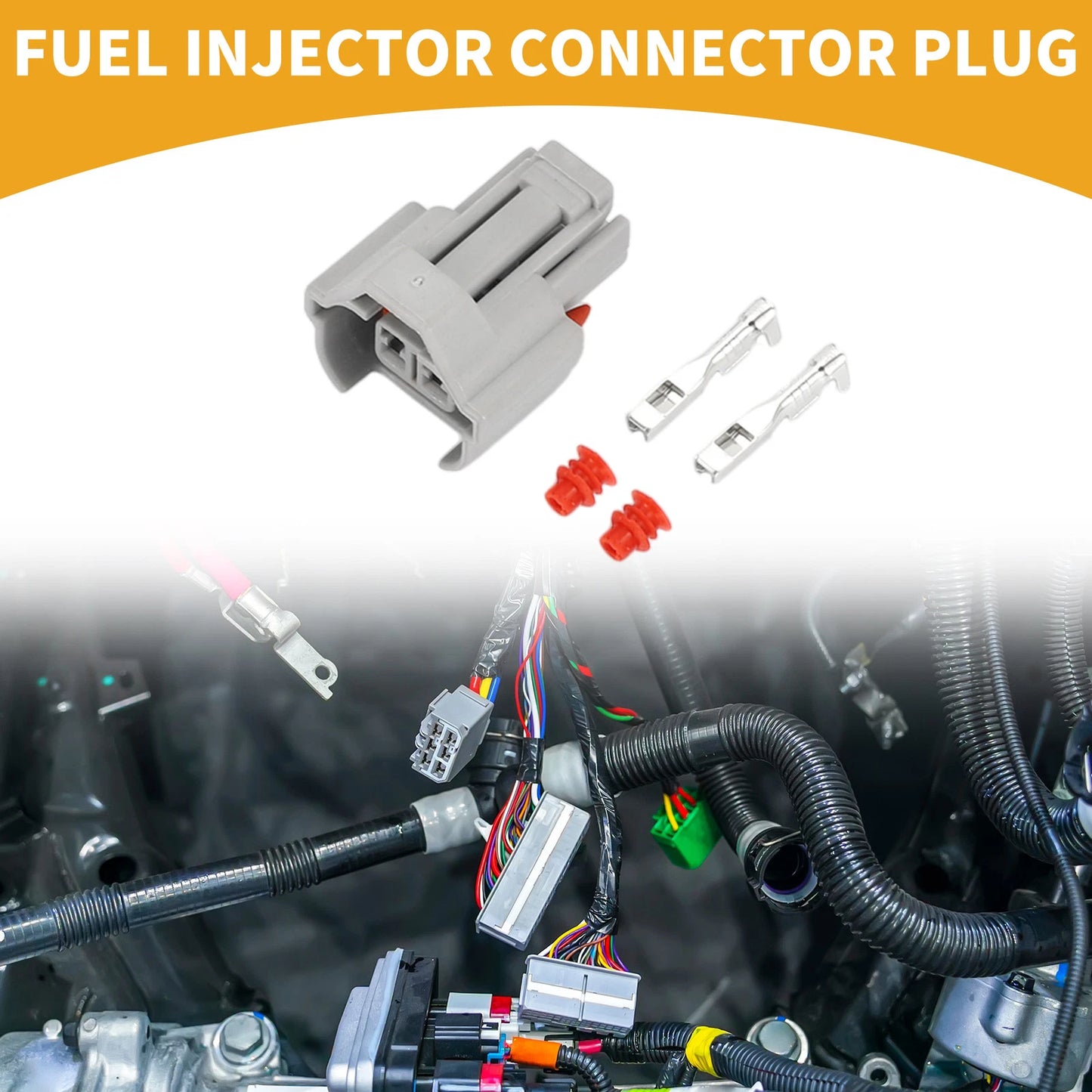 2 Pin Fuel Injector Connector Plug for Hyundai Elantra Sonata Santa Fe