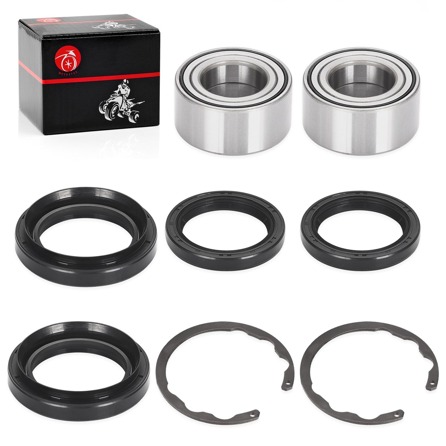 2Pcs Front Wheel Bearing & Seal Kit for Kawasaki Bayou Prairie (1990–2004)