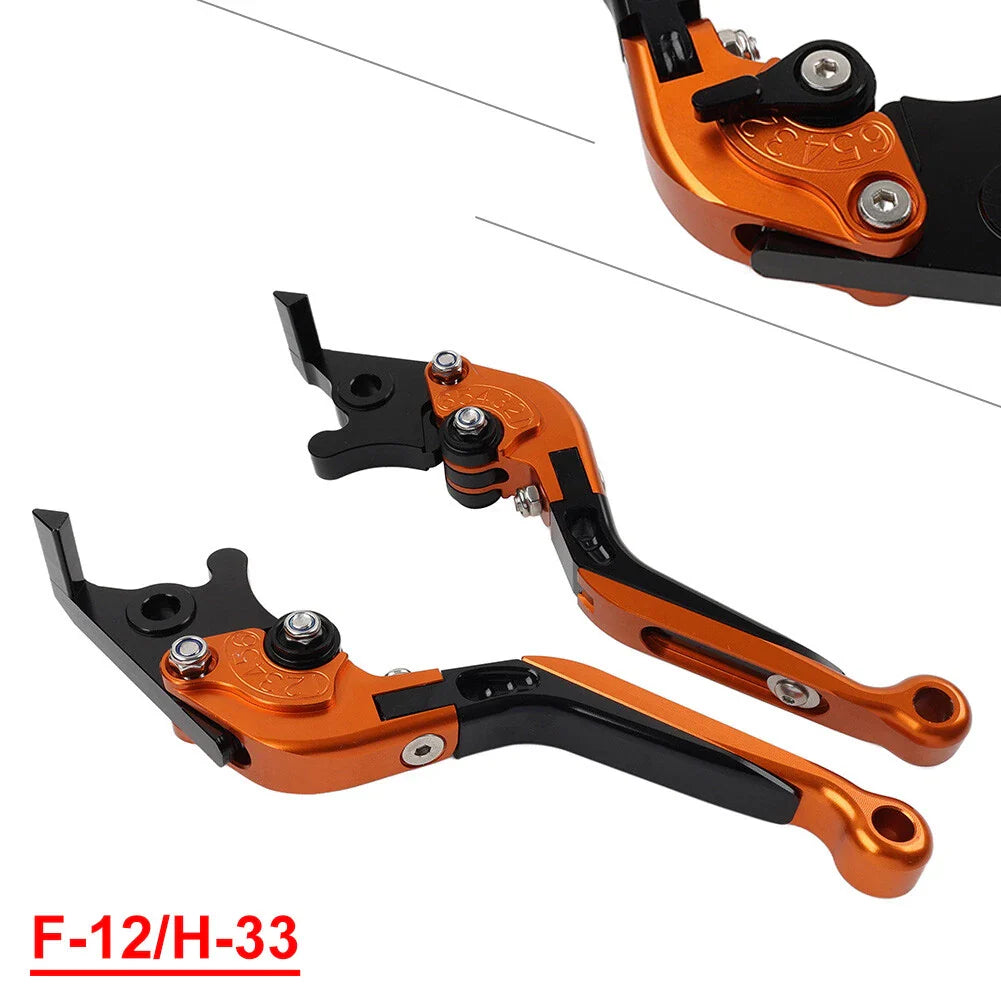 CNC Extendable Brake Clutch Levers for Honda VFR1200F (2010-2014) Orange