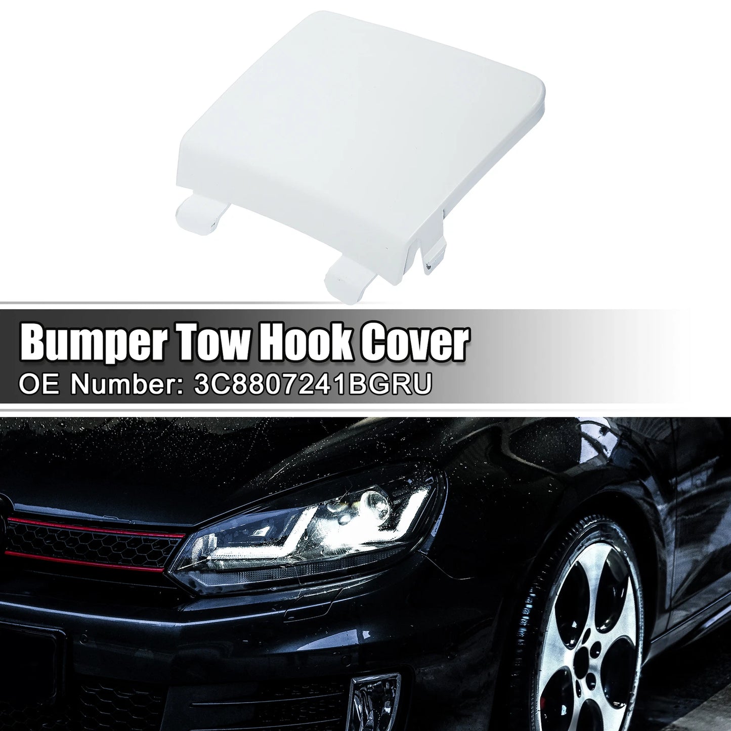 Front Bumper Tow Hook Cover for Volkswagen (2010–2019) - White
