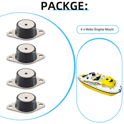 Set of 4 Engine Motor Mounts for Sea-Doo GS GT GTI GTS GTX XP (1996–2003)