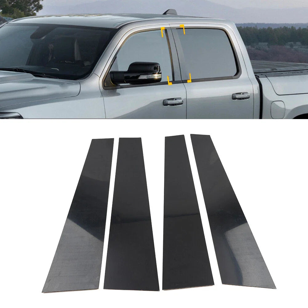 Pillar Post Set Door Window Trim Covers for Dodge Ram 1500 (2019-2024)