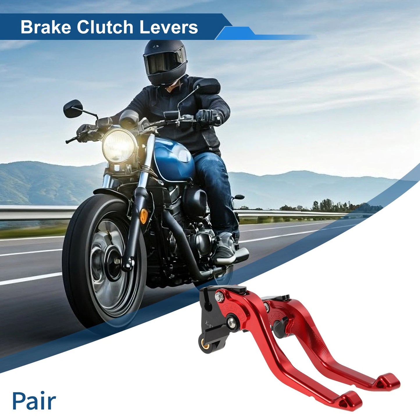 Short Brake Clutch Levers for Kawasaki Ninja ZX10R (2015–2024) - Solid Red 1 Pair