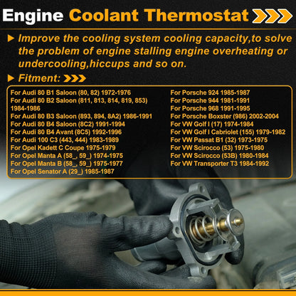 Engine Coolant Thermostat 037121113 for Audi 80 B1 Saloon (1972–1978)
