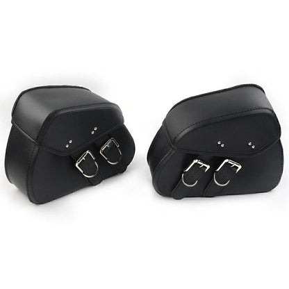 Black PU Leather Saddle Bags for Harley Sportster Dyna (2004-2023)
