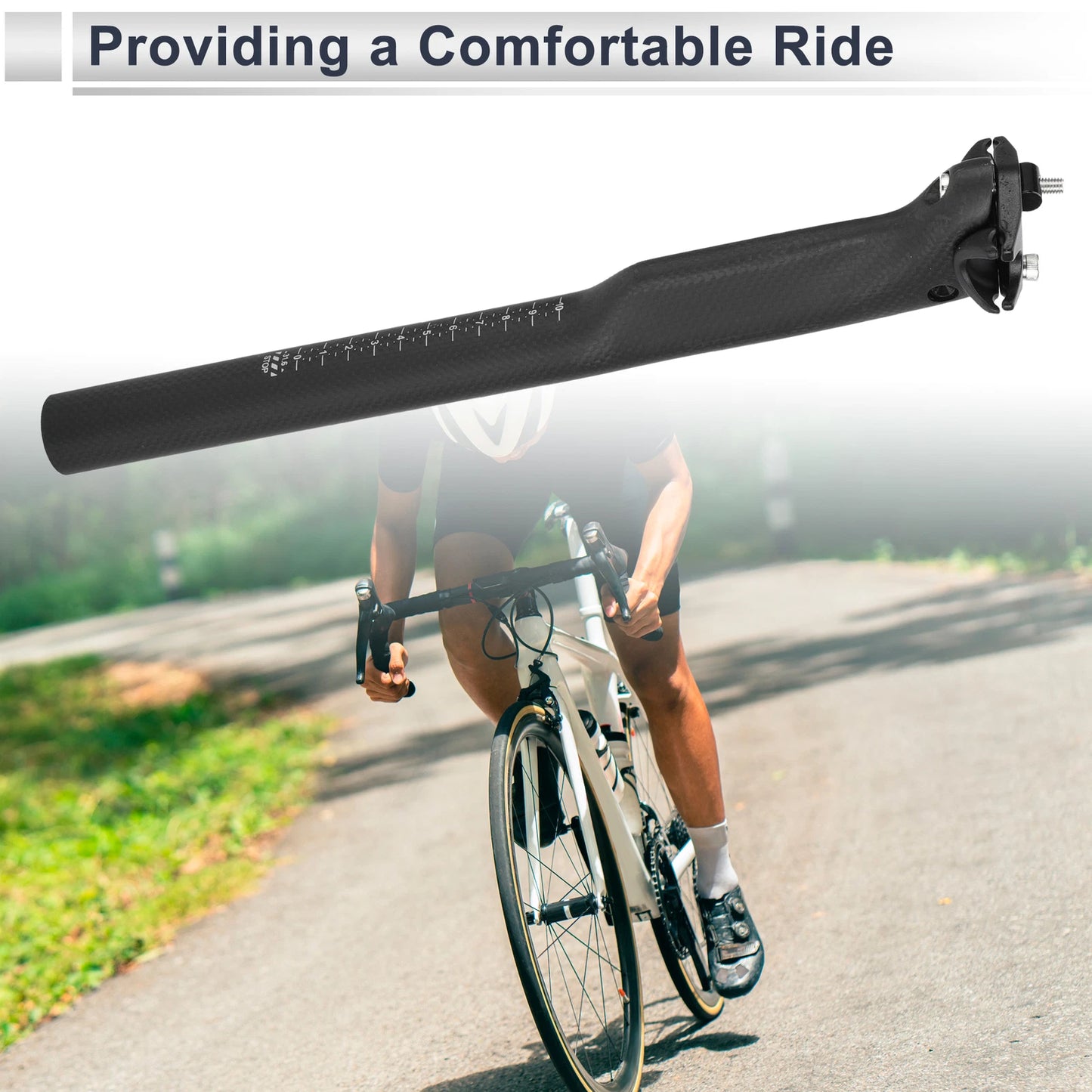 31.6mm Carbon Fiber Bike Seat Post for Light Saddle (Fits Various Models)
