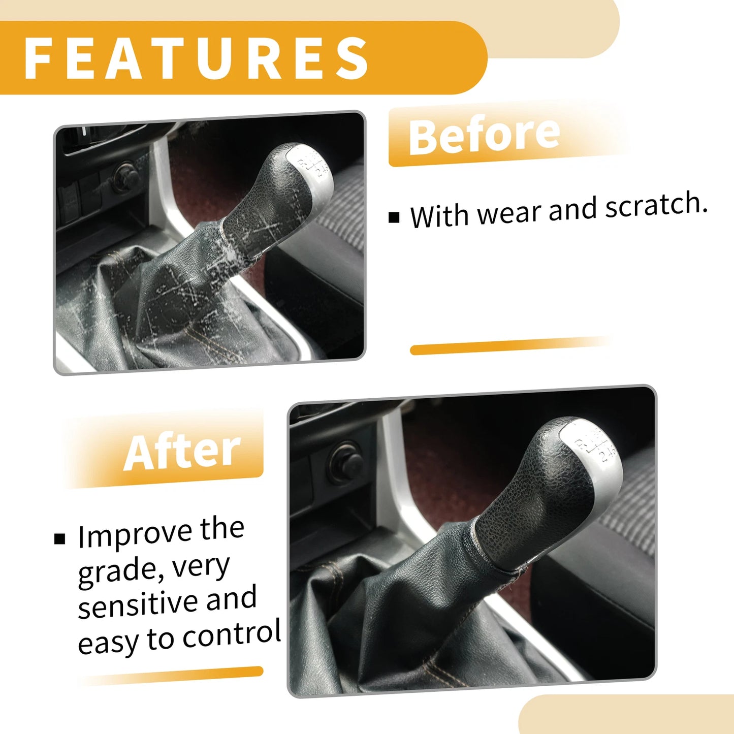 5 Speed Gear Shifter Knob with Cover for Volkswagen Golf GTI (2013–2018)