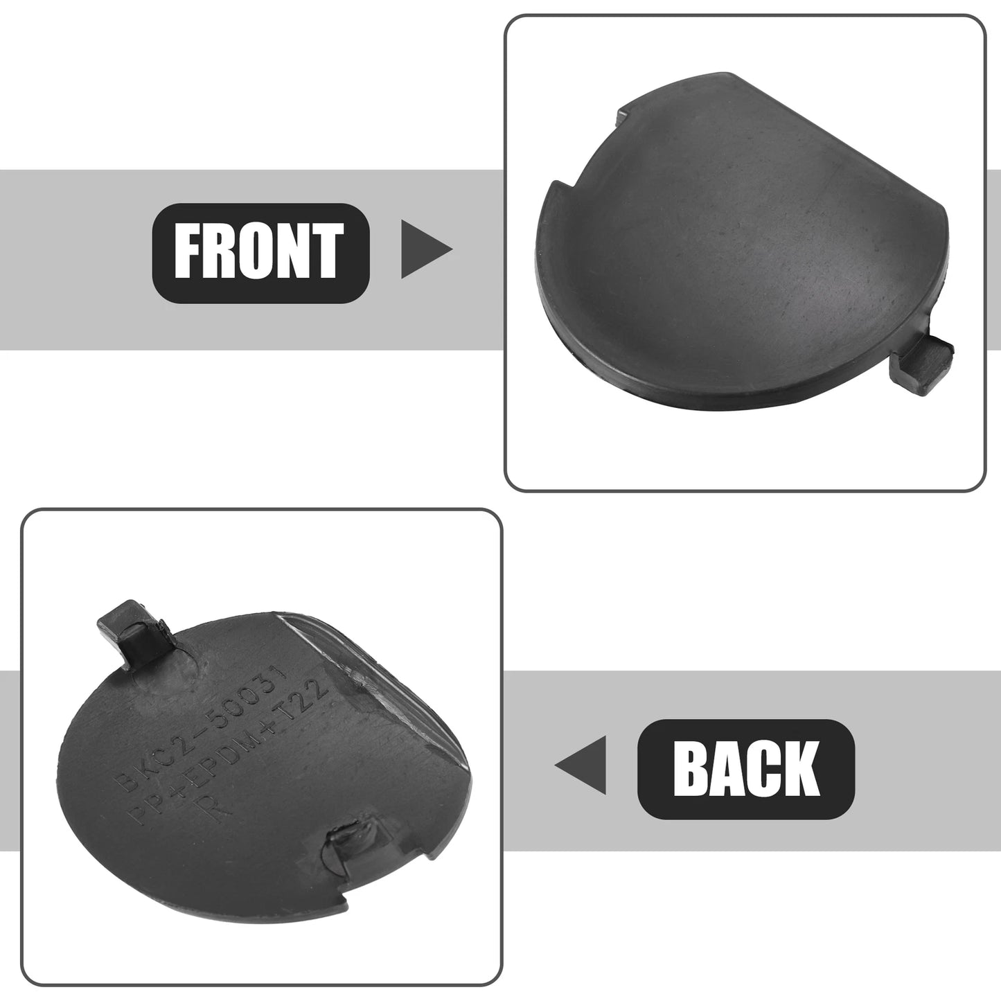 Tow Eye Hook Cover Cap for Mazda 3 Axela (2014–2016) Black 1pc