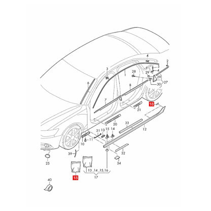 Side Skirt Attachment Clips for Audi A6 (2012-2014)
