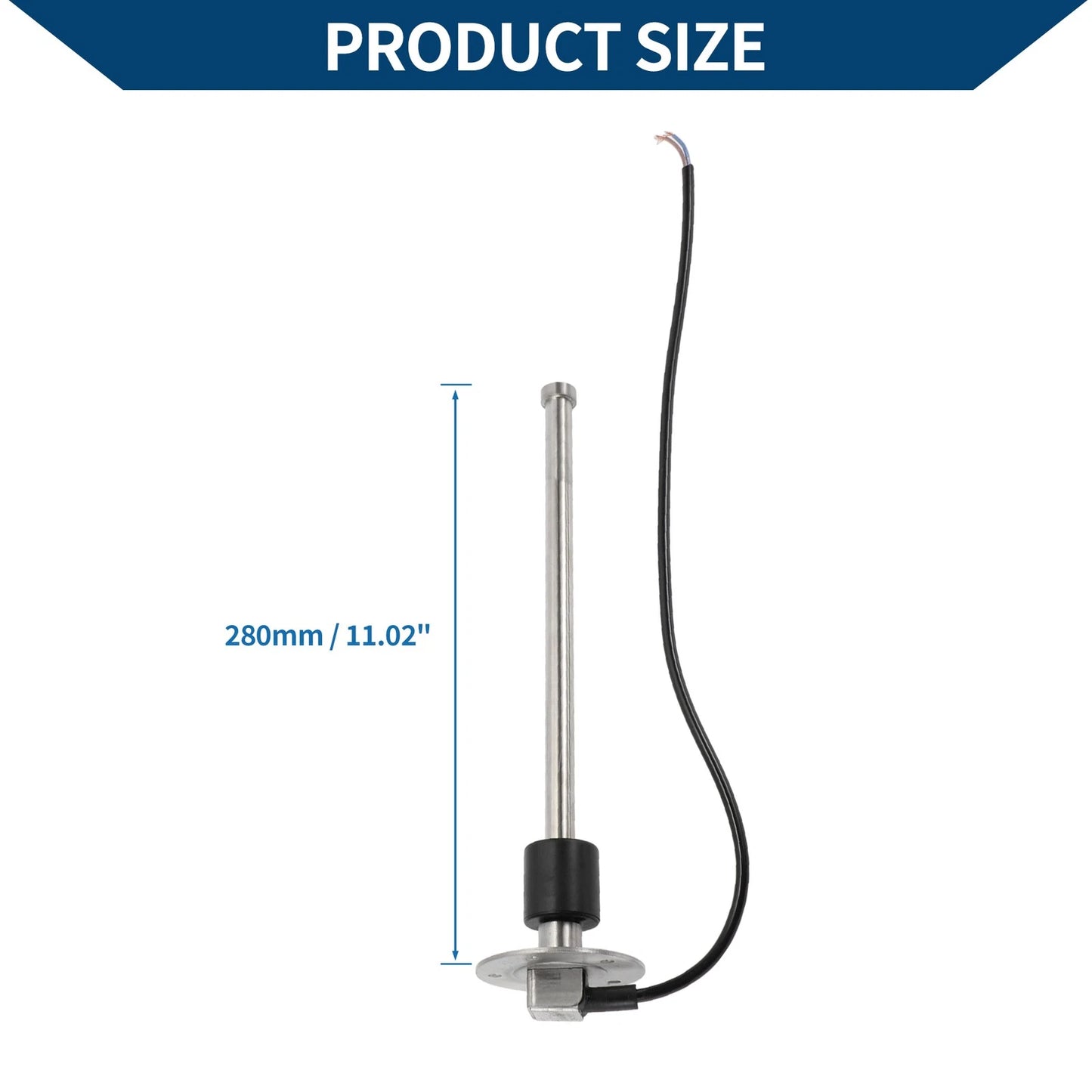 Fuel Sending Unit and Gauge Kit 0-190 Ohm 280mm for Boat Car