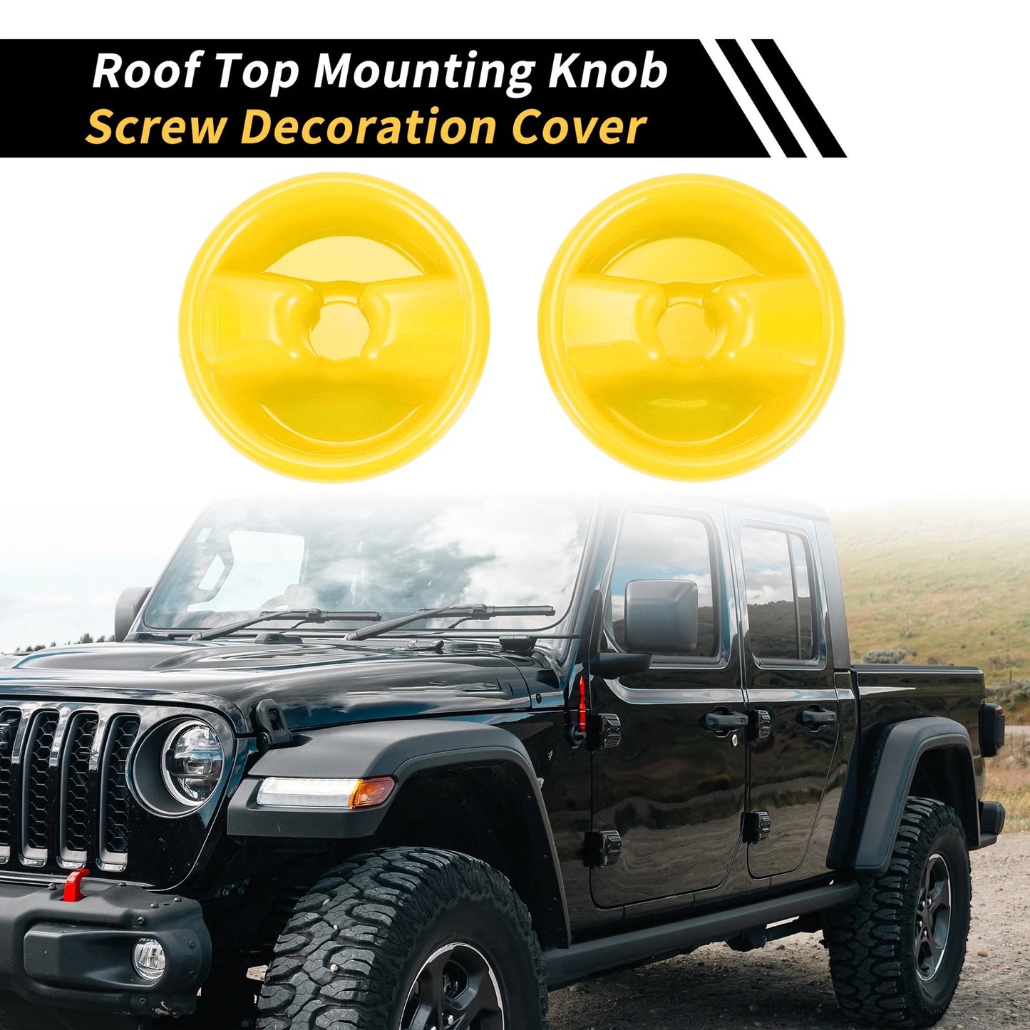 Roof Top Mounting Knob Screw Cover for Jeep Wrangler JK (2007–2017) Yellow