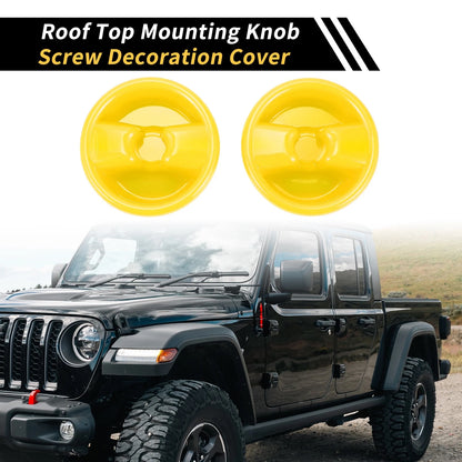 Roof Top Mounting Knob Screw Cover for Jeep Wrangler JK (2007–2017) Yellow
