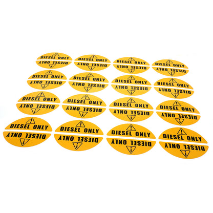 16X Diesel Only Yellow Sticker Decal for Fuel Door (Universal)