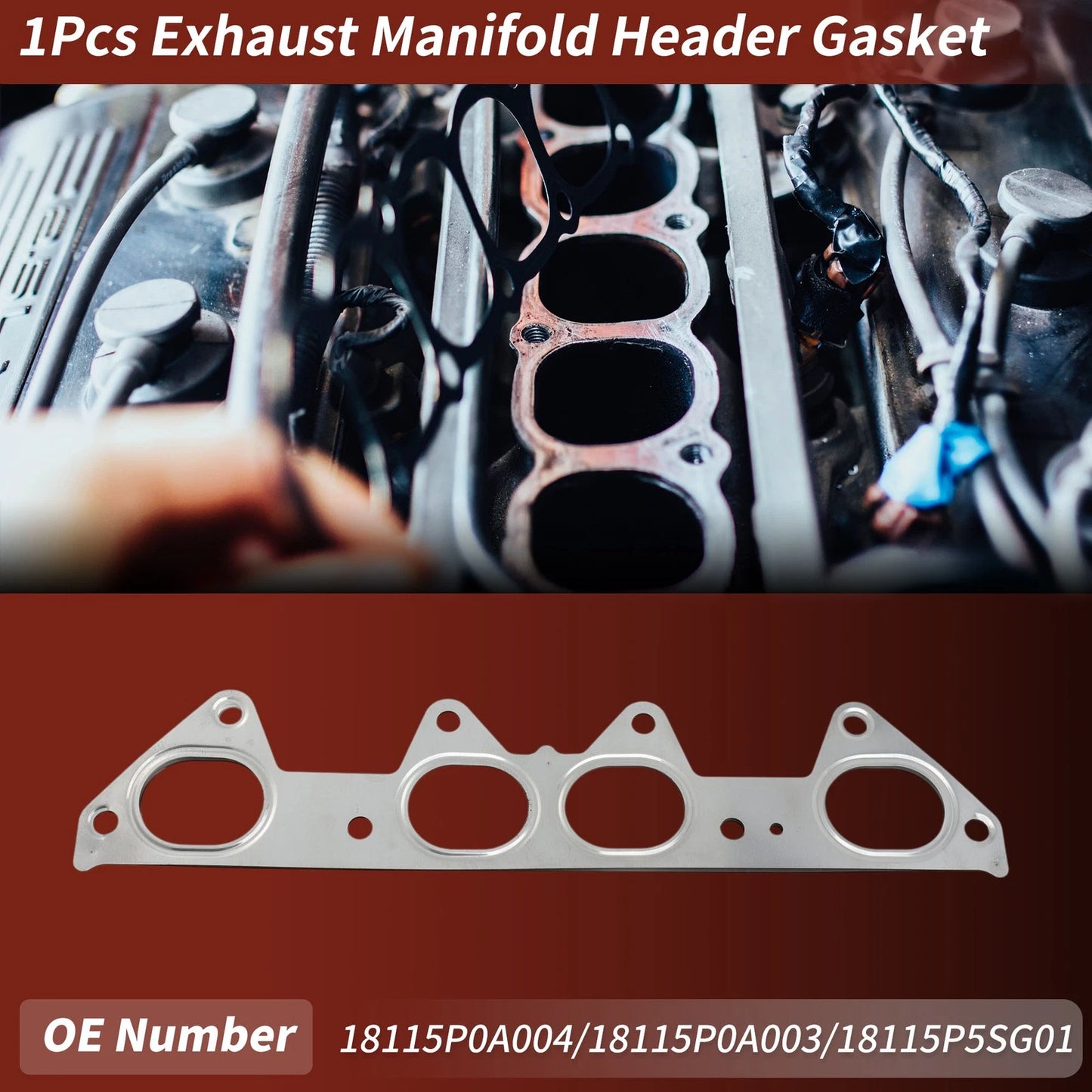 1 Pc Exhaust Manifold Header Gasket for Honda Accord (1994–2002) No. 18115P0A004