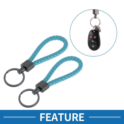 Car Keychain with Ring for Home and Car Keys (Leather)