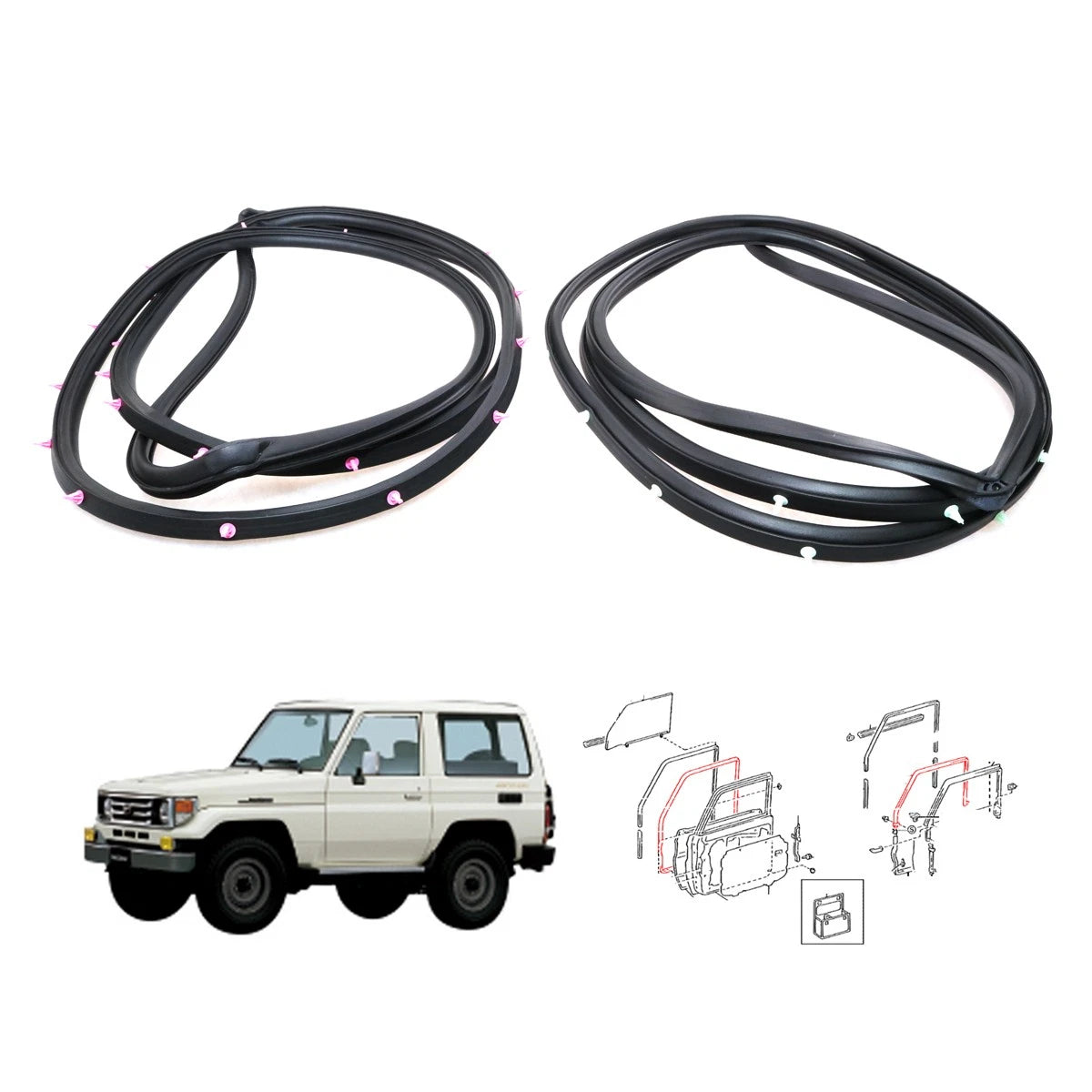 Weatherstrip for Toyota Land Cruiser 2DR Pickup (FZJ74 HZJ71 HZJ75 KZJ70)