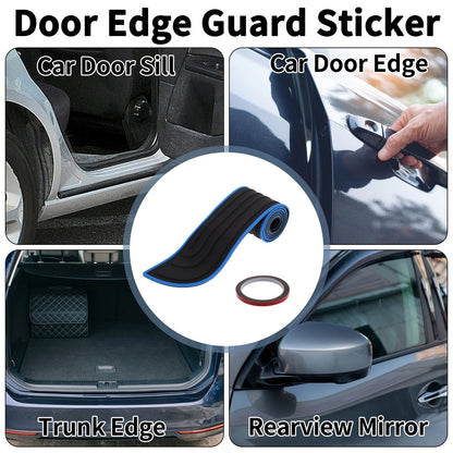 Rear Bumper Edge Guard for Universal Fit (90cm/35.4" L, 7cm/2.8" W) Black Blue