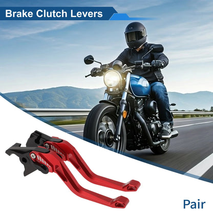 Short Brake Clutch Levers for Suzuki GSX-8S (2023–2025) Solid Red 1 Pair