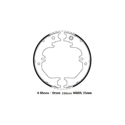 Park Brake Shoes + Springs for Landcruiser 80 Series (1992–1998)