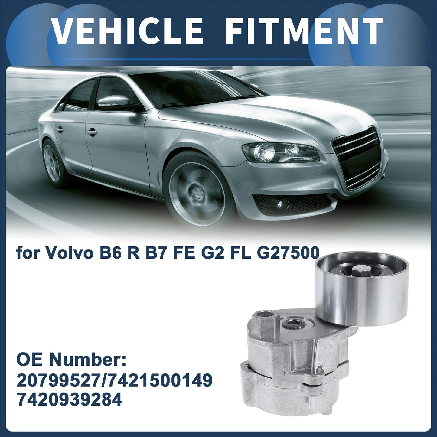 Belt Tensioner for Volvo B6 R B7 FE G2 FL (No.20799527) Metal 1 Pc