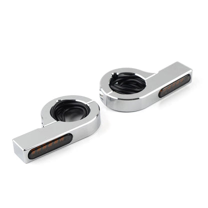 Chrome LED Fork Indicator Turn Signal Light for Harley Touring