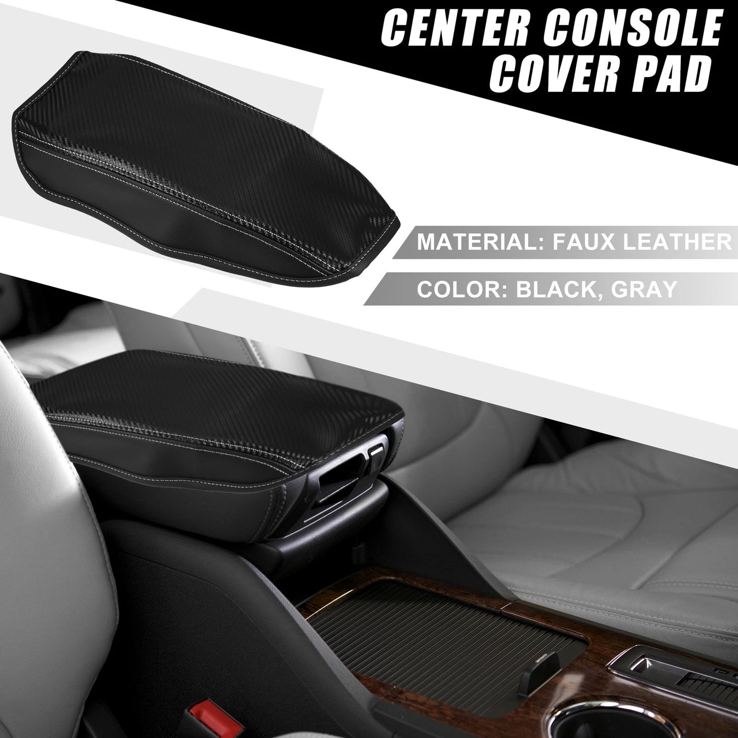 Center Console Pad for Ford Bronco Sport (2021–2023) Carbon Fiber Pattern
