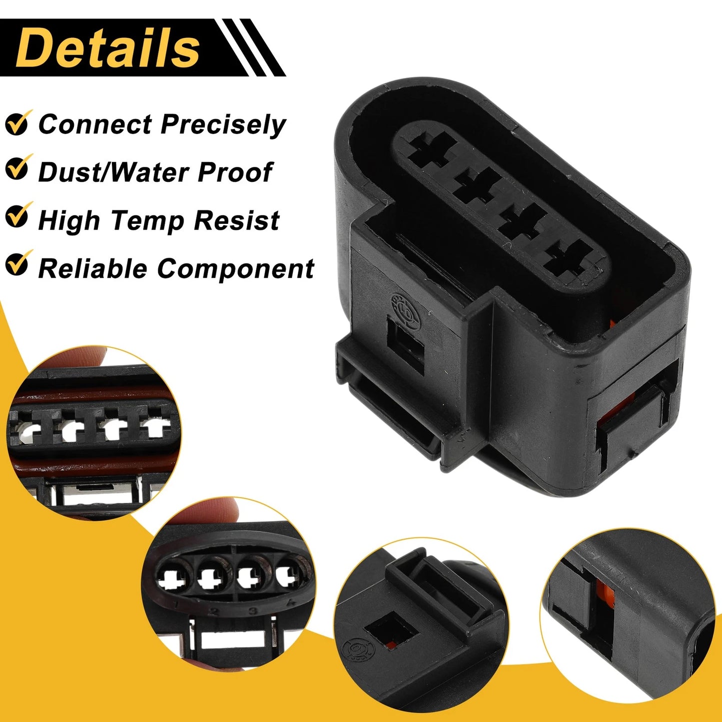 Set of 4 Ignition Coil Connector Plugs for Volkswagen Passat (No. 4B0973724)