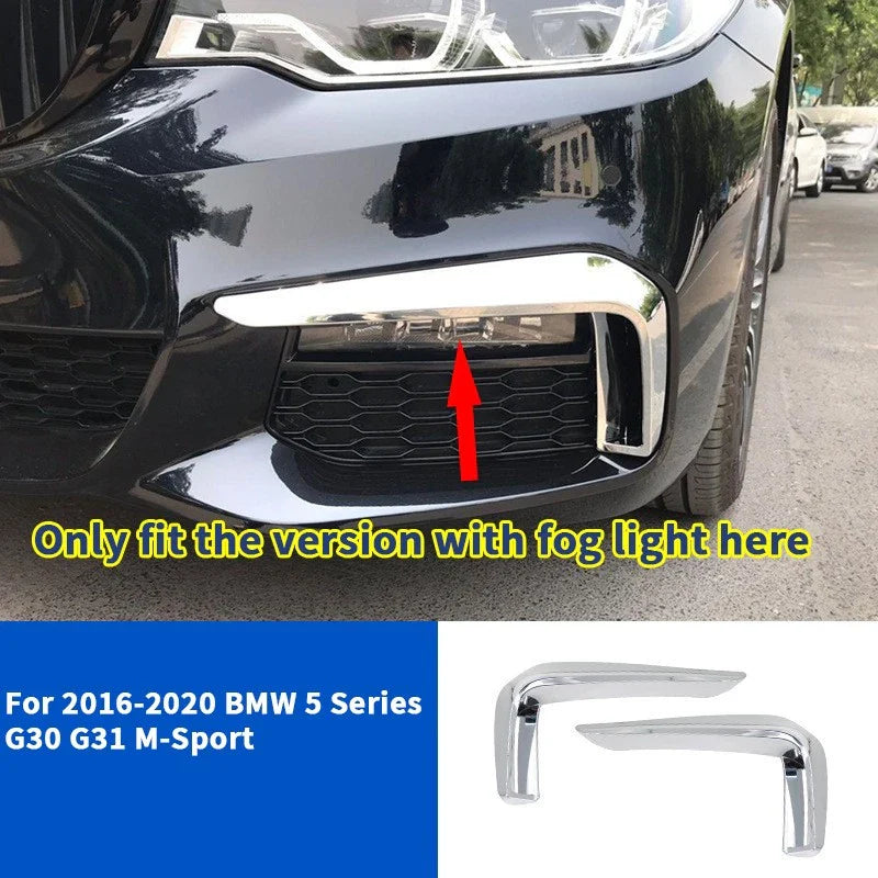 Chrome Front Bumper Fog Lamp Light Cover for BMW 5 Series G30 G31 (2016–2020)