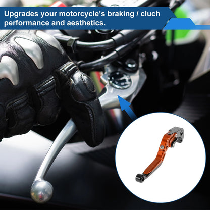 Adjustable Brake Clutch Lever for Kawasaki ZX14R (2006–2023) - Orange Black