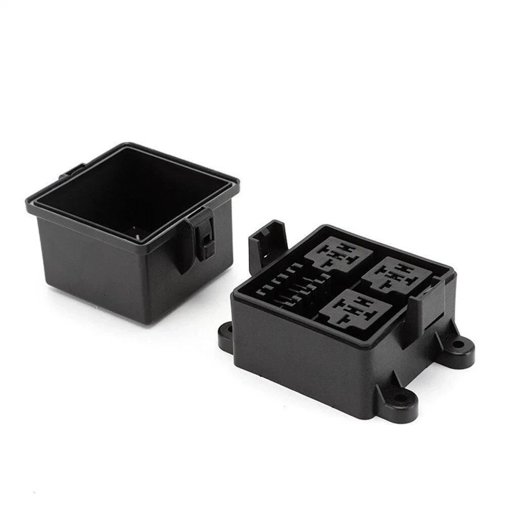 12V 3-Way Fuse Relay Box with 5-Pin 40A Relays for Car Truck Accessories