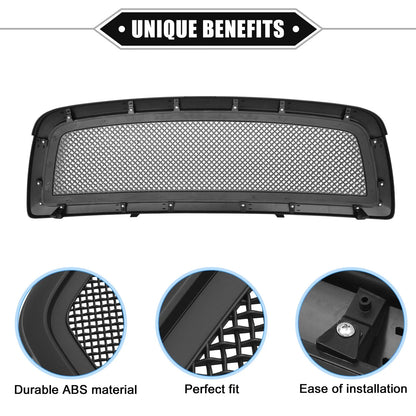Front Grille Assembly for Dodge Ram 1500 2009-2010 Durable Matte Black