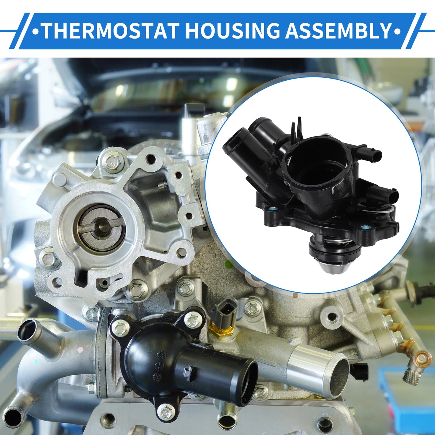 Engine Coolant Thermostat Housing Assembly for Mercedes-Benz W205 R172 (2015–2020)