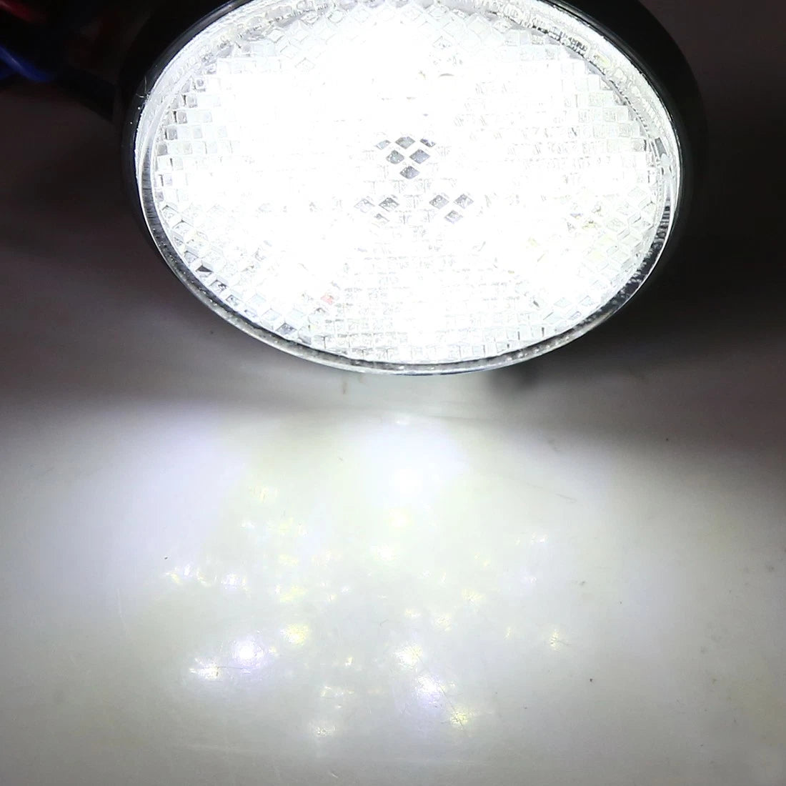 2X White LED Round Motorcycle Reflector Rear Tail Brake Stop Lamp