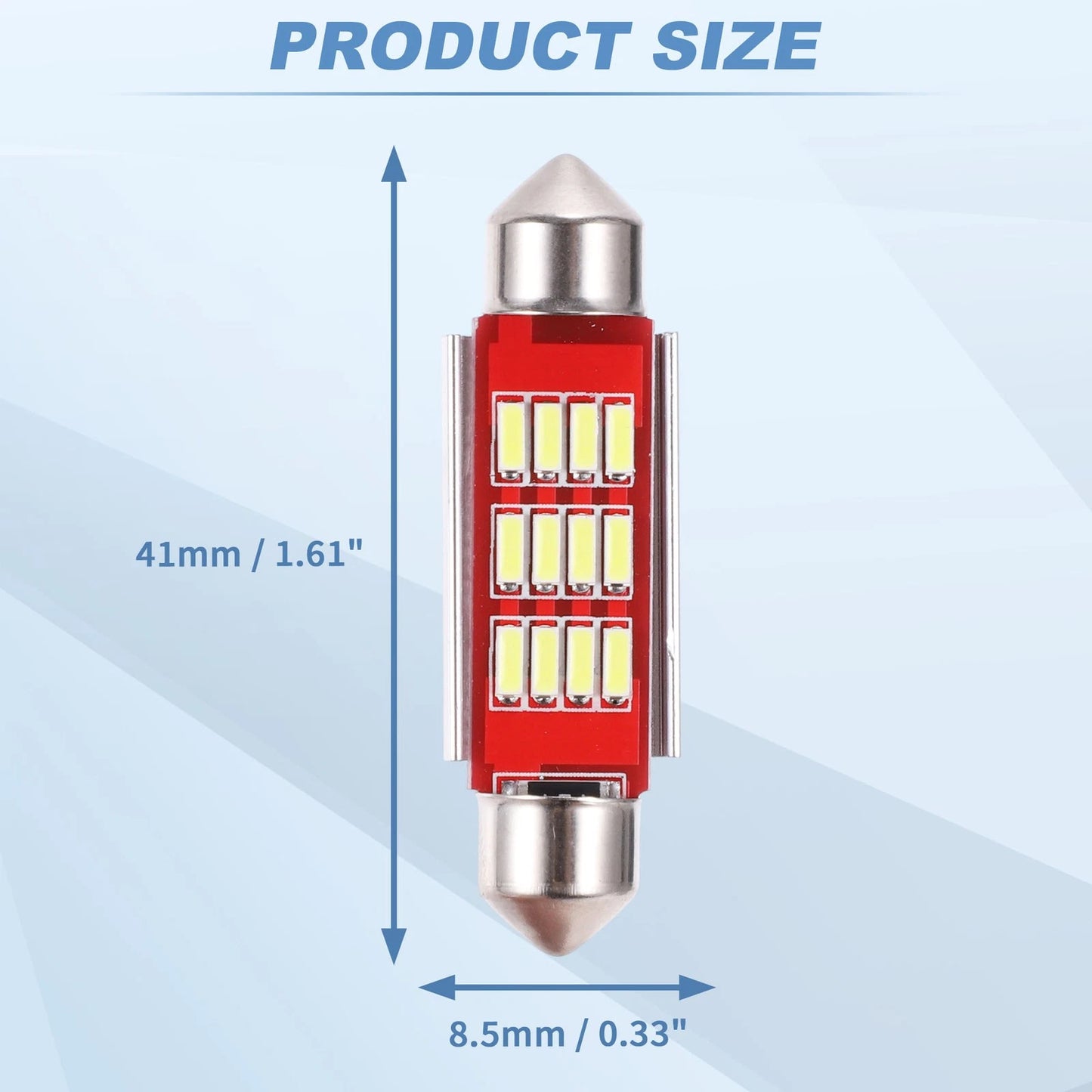 2X LED Dome Light Bulbs 4014 Chip 41mm