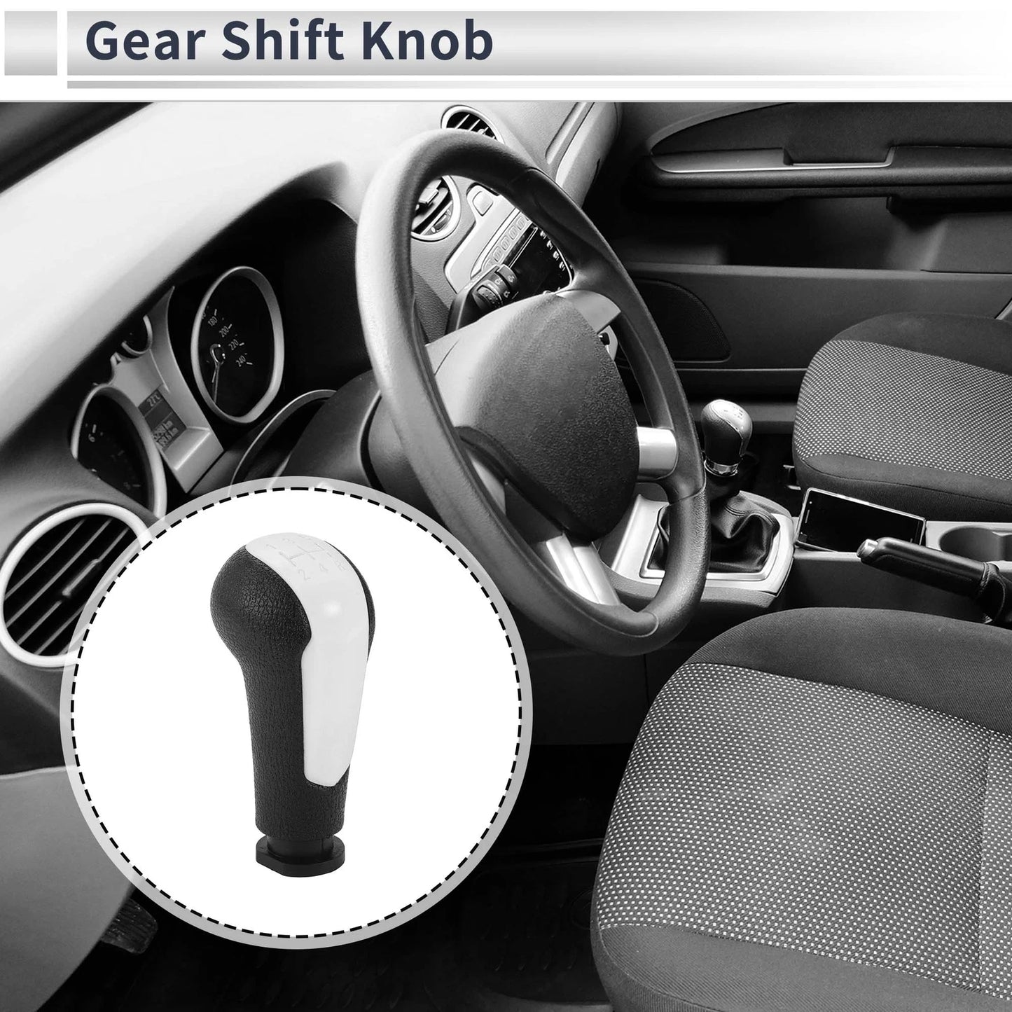 5 Speed Shift Knob for Chevrolet Spark (2013–2022) White Black