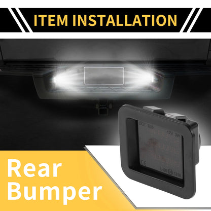 2X License Plate Light Tag Lamp White for Ford F-150 (2015–2023) Smoked Lens