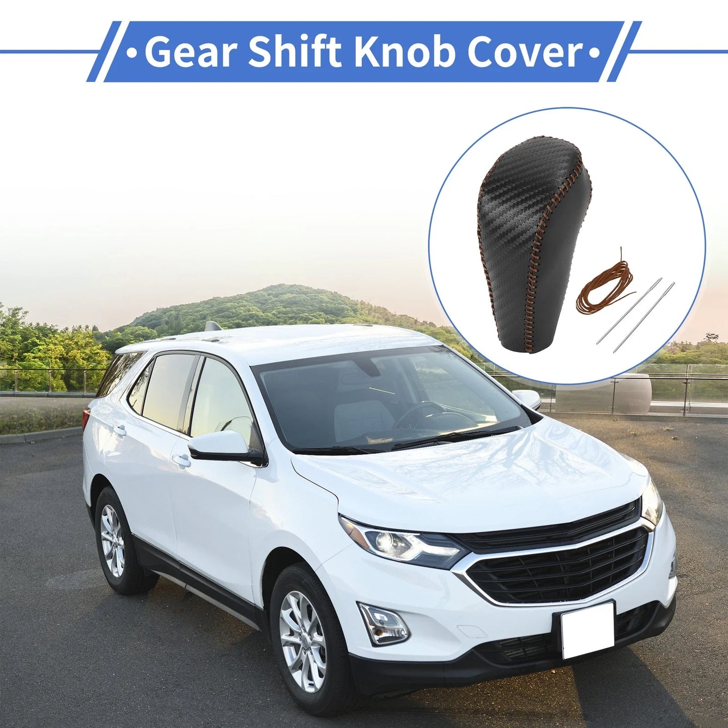 Car Gear Shift Knob Cover for Chevrolet Cruze 2011-2015 Black Carbon Fiber