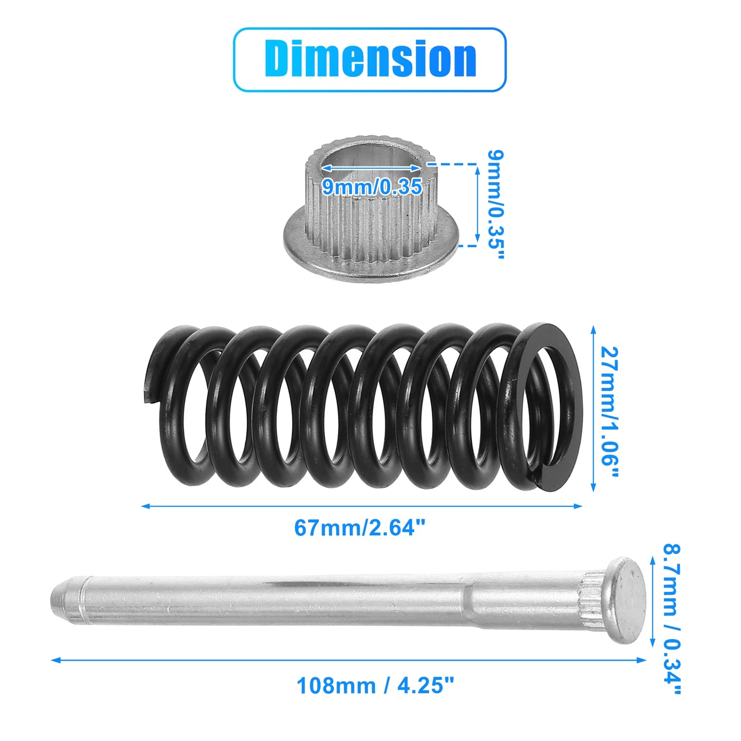 Set of 4 Door Hinge Pin and Spring Repair Kit